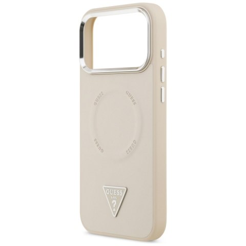 Etui Guess Triangle Logo MagSafe do iPhone 17 Pro beżowy