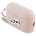Etui Karl Lagerfeld Monogram Karl & Choupette Head do AirPods Pro 3 różowy