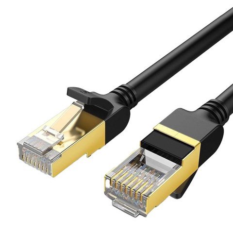 Okrągły kabel sieciowy UGREEN NW107 Ethernet RJ45, Cat.7, STP, 15m (czarny)