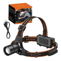 Latarka czołowa Superfire HL71, 500 lm, USB, 5 trybów