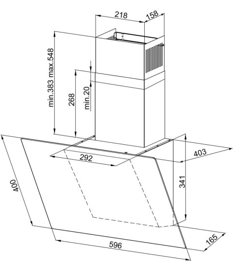 Okap przyścienny MAAN Rodo Mini 60 czarny