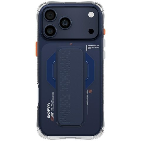 Etui Skinarma Haxa do iPhone 17 Pro Max Magnetic Charging + Grip Stand niebieski