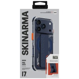 Etui Skinarma Haxa do iPhone 17 Pro Magnetic Charging + Grip Stand niebieski