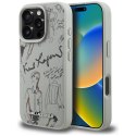 Etui Karl Lagerfeld Grained Pattern & Logo MagSafe do iPhone 16 Pro Max szary