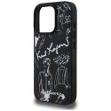 Etui Karl Lagerfeld Grained Pattern & Logo MagSafe do iPhone 16 Pro czarny