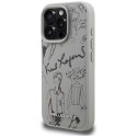 Etui Karl Lagerfeld Grained Pattern & Logo MagSafe do iPhone 16 Pro szary