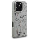 Etui Karl Lagerfeld Grained Pattern & Logo MagSafe do iPhone 16 Pro szary