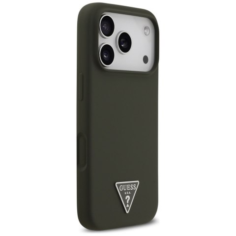 Etui Guess Silicone Triangle Logo MagSafe do iPhone 17 Pro khaki