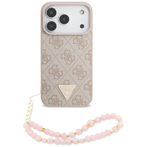 Etui Guess 4G Strap Triangle Logo MagSafe do iPhone 17 Pro różowy
