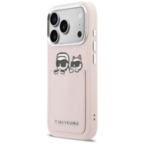 Etui Karl Lagerfeld Karl & Choupette Print & Pocket do iPhone 17 Pro Max różowy