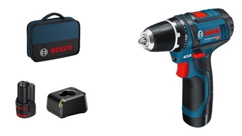 Bosch Akku-Bohrschrauber 12 V Li-Ion 1300 RPM Czarny, Niebieski, Czerwony