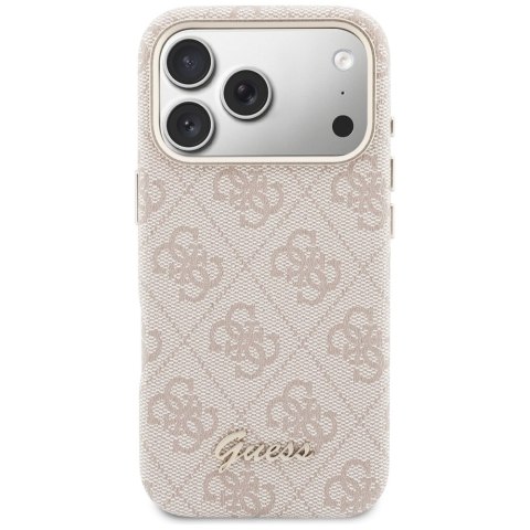 Etui Guess 4G Script MagSafe do iPhone 17 Pro Max różowy