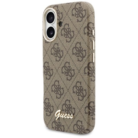 Etui Guess 4G Script MagSafe do iPhone 17 brązowy