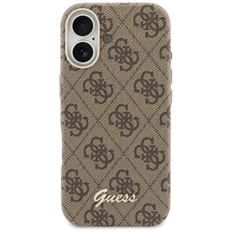 Etui Guess 4G Script MagSafe do iPhone 17 brązowy