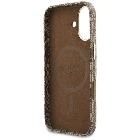 Etui Guess 4G Script MagSafe do iPhone 17 brązowy