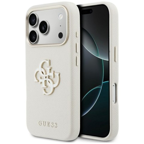 Etui Guess FW Resin Logo do iPhone 17 Pro Max beżowy