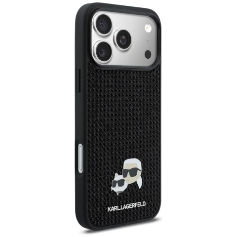 Etui Karl Lagerfeld Rhinestones Karl&Choupette Pin do iPhone 17 Pro Max czarny