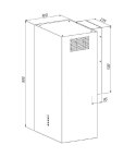 OKAP WK-12 CARMEN CZARNY MAT T800 - LINIOWY LED