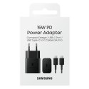 Ład. siec. Samsung EP-T1510XB 15W Fast Charge + kabel USB-C/USB-C czarny/black
