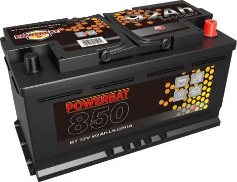 Akumulator AGM samochodowy START-STOP POWERBAT L5 12 V 92 Ah
