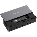 Adapter Verbatim stacja dokująca USB-C Pro 15w1 2xHDMI/1xRJ45/3xUSB-A/3xUSB-C/1xSD/1xmicroSD/1xAudio/1xDisplayPort/1xSSD szary