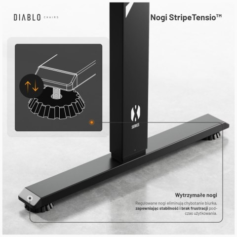 Biurko z regulacją wysokości Diablo Chairs X-TENSIO 1400 czarny