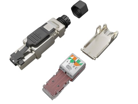 WTYK MODULARNY KONEKTOR PRZEMYSŁOWY SAMOZACISKOWY SOLARIX RJ45 CAT.6A STP 8P8C