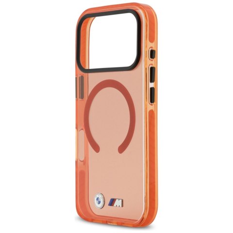 Etui BMW M IML Shockproof Metal Logos MagSafe do iPhone 17 Pro pomarańczowy