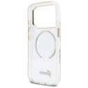 Etui Guess IML Glitters Script Strap MagSafe do iPhone 17 Pro przezroczysty