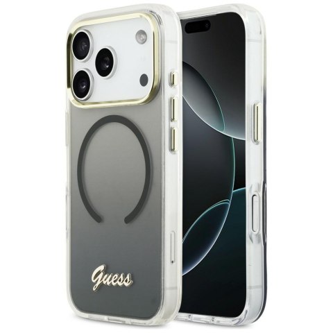 Etui Guess IML Gradient Script Metal MagSafe do iPhone 17 Pro Max czarny