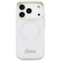 Etui Guess IML Script Metal MagSafe do iPhone 17 Pro Max przezroczysty
