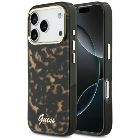Etui Guess IML Script Metal MagSafe do iPhone 17 Pro Max tortoise