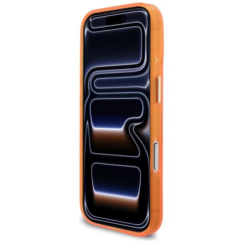 Etui Guess IML Script Metal MagSafe do iPhone 17 Pro pomarańczowy