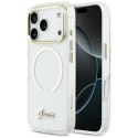 Etui Guess IML Script Metal MagSafe do iPhone 17 Pro przezroczysty
