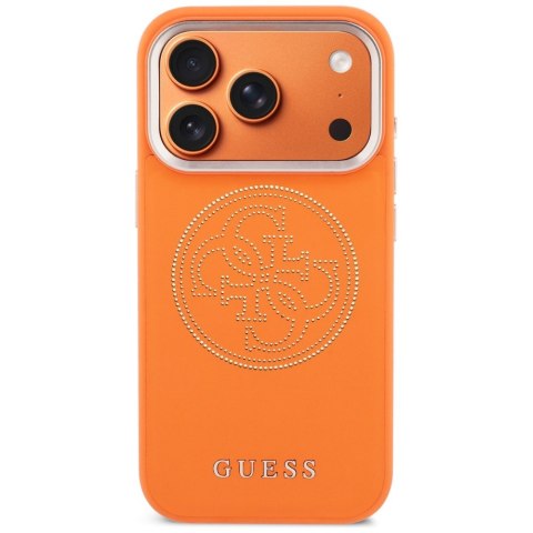 Etui Guess Perforated 4G MagSafe do iPhone 17 Pro pomarańczowy