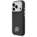 Etui Karl Lagerfeld Croco KL Script Logo MagSafe do iPhone 17 Pro Max czarny