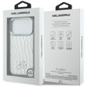 Etui Karl Lagerfeld Croco KL Script Logo MagSafe do iPhone 17 Pro Max srebrny