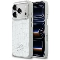 Etui Karl Lagerfeld Croco KL Script Logo MagSafe do iPhone 17 Pro srebrny