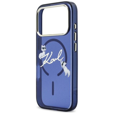 Etui Karl Lagerfeld IML Choupettes Karl Script Logo MagSafe do iPhone 17 Pro Max niebieski