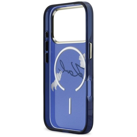 Etui Karl Lagerfeld IML Choupettes Karl Script Logo MagSafe do iPhone 17 Pro Max niebieski