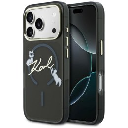 Etui Karl Lagerfeld IML Choupettes Karl Script Logo MagSafe do iPhone 17 Pro czarny