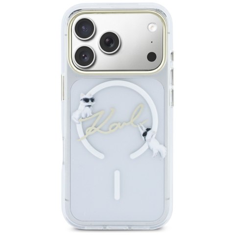 Etui Karl Lagerfeld IML Choupettes Karl Script Logo MagSafe do iPhone 17 Pro przezroczysty