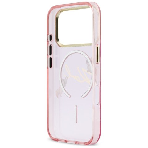 Etui Karl Lagerfeld IML Choupettes Karl Script Logo MagSafe do iPhone 17 Pro różowy