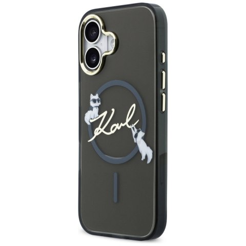 Etui Karl Lagerfeld IML Choupettes Karl Script Logo MagSafe do iPhone 17 czarny