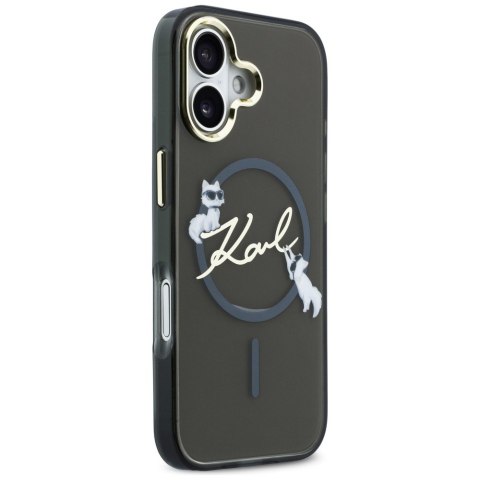 Etui Karl Lagerfeld IML Choupettes Karl Script Logo MagSafe do iPhone 17 czarny