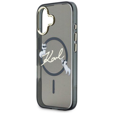Etui Karl Lagerfeld IML Choupettes Karl Script Logo MagSafe do iPhone 17 czarny