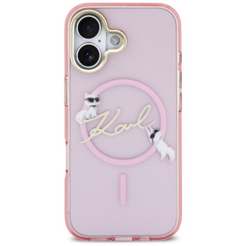 Etui Karl Lagerfeld IML Choupettes Karl Script Logo MagSafe do iPhone 17 różowy