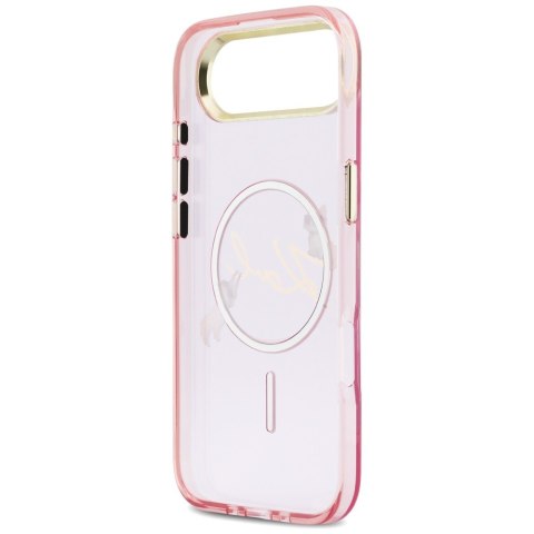 Etui Karl Lagerfeld IML Choupettes Karl Script Logo MagSafe do iPhone Air różowy