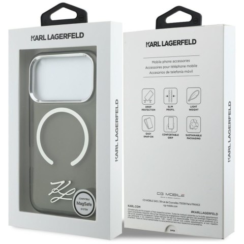 Etui Karl Lagerfeld IML KL Script Logo MagSafe do iPhone 17 Pro Max czarny