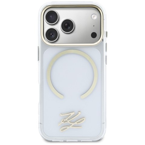 Etui Karl Lagerfeld IML KL Script Logo MagSafe do iPhone 17 Pro Max przezroczysty